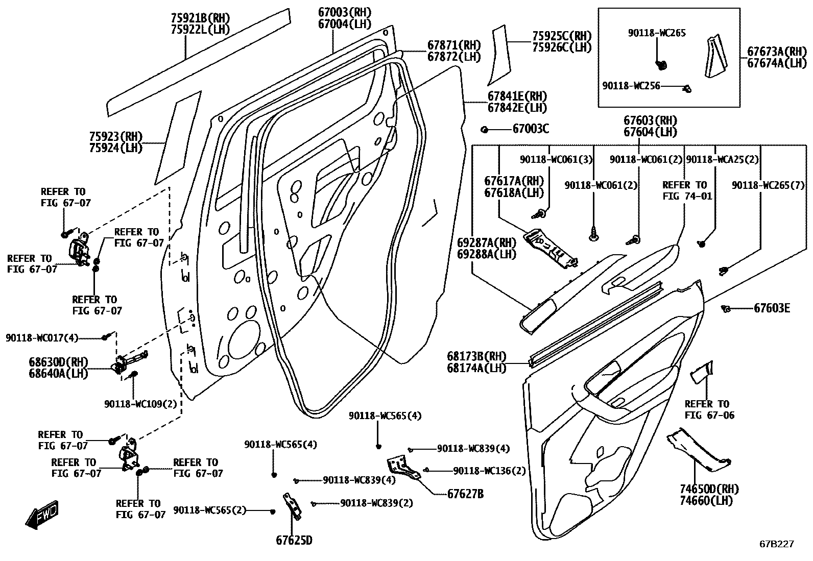 6705 — REAR DOOR PANEL & GLASS