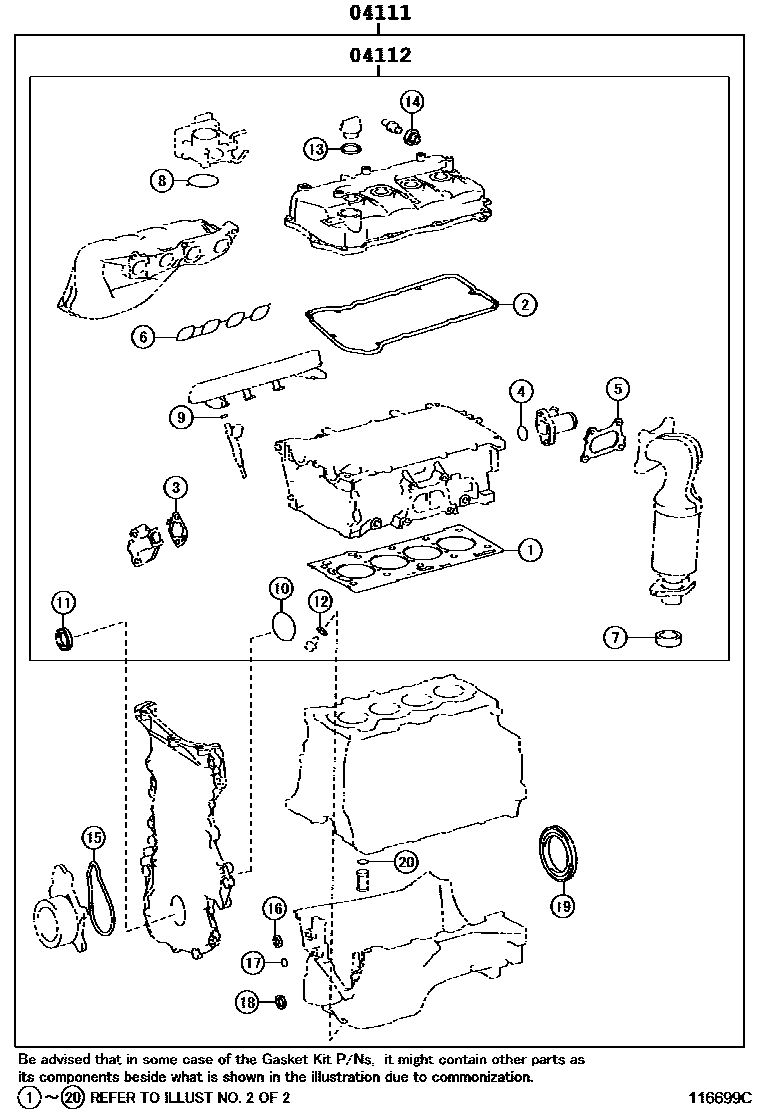 1103 — ENGINE OVERHAUL GASKET KIT
