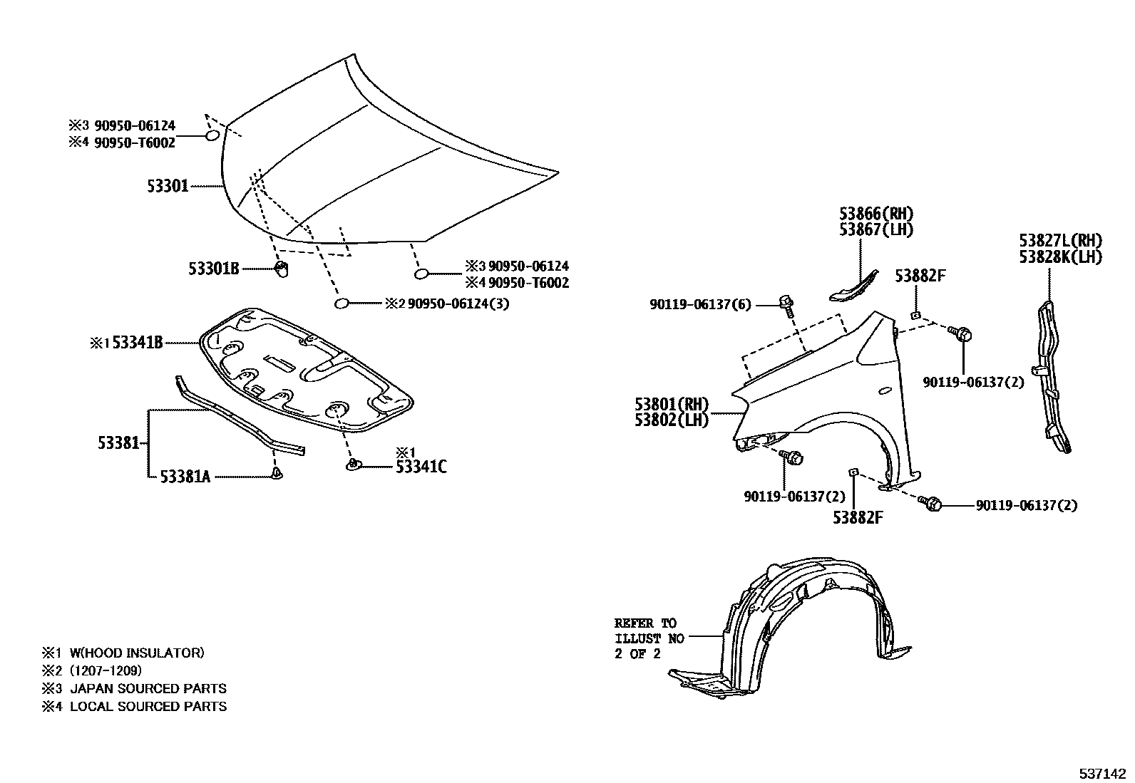 5302 — HOOD & FRONT FENDER