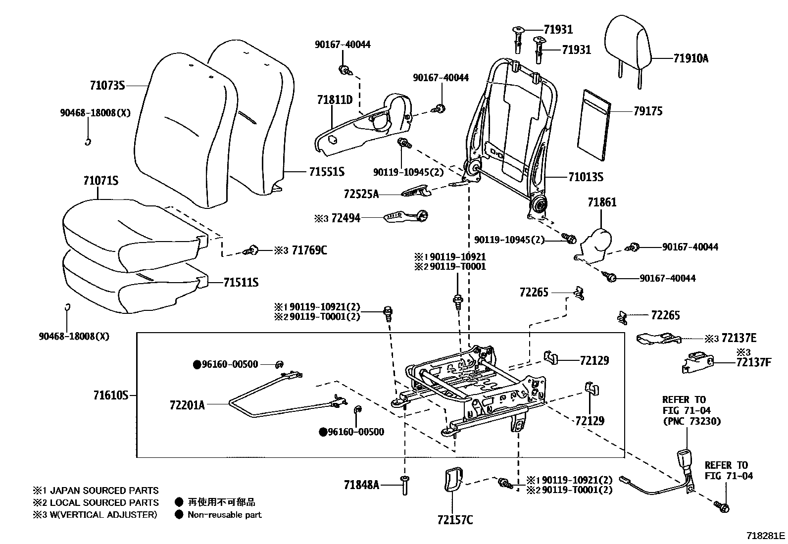 7101 — FRONT SEAT & SEAT TRACK