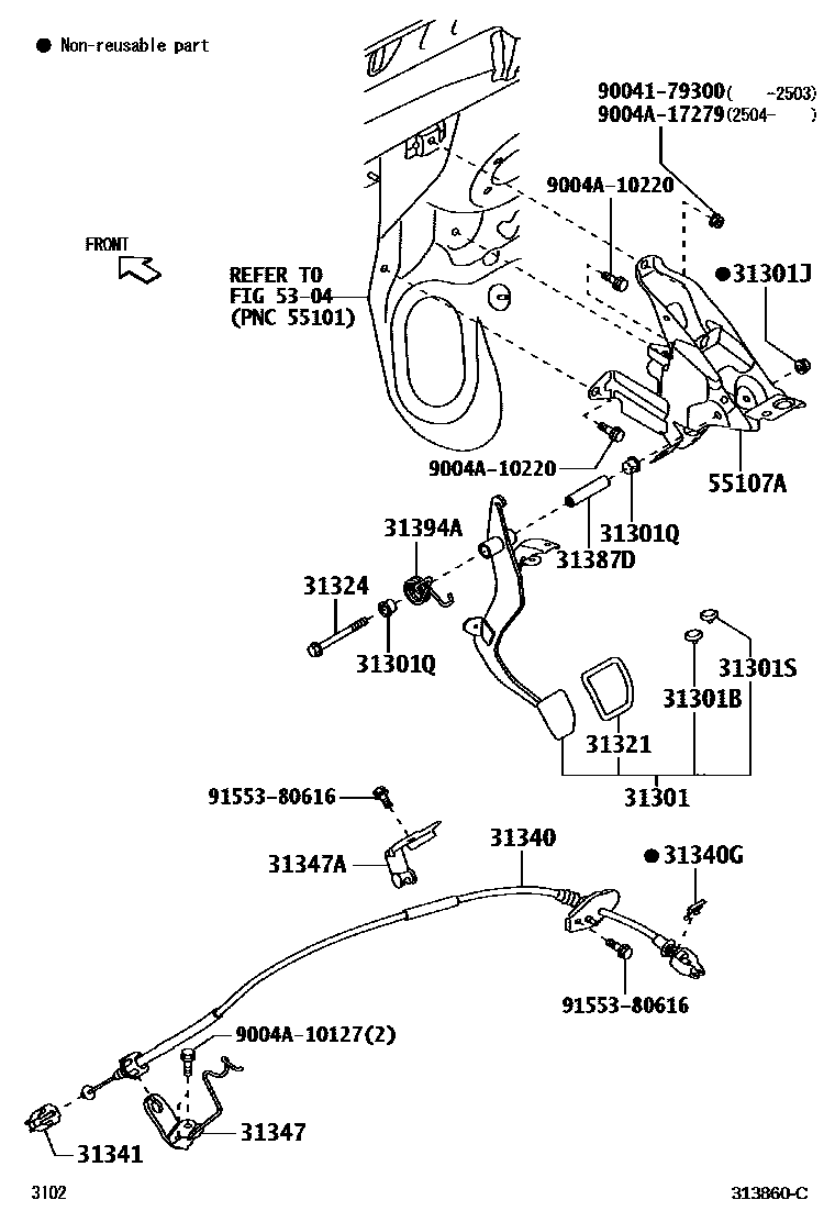 3102 — CLUTCH PEDAL & FLEXIBLE HOSE