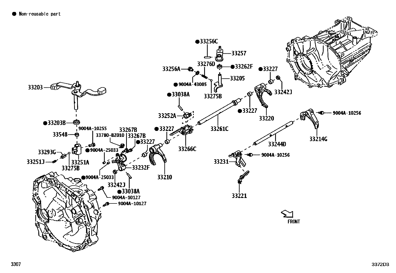 3307 — GEAR SHIFT FORK & LEVER SHAFT (MTM)