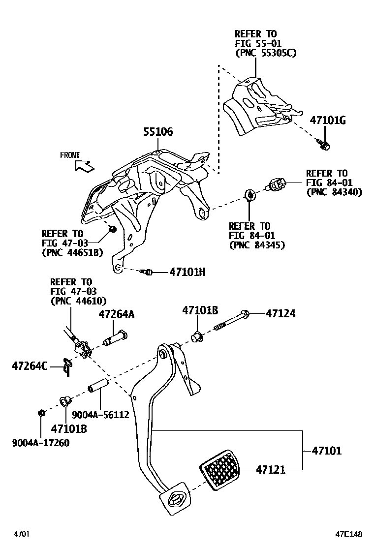 4701 — BRAKE PEDAL & BRACKET