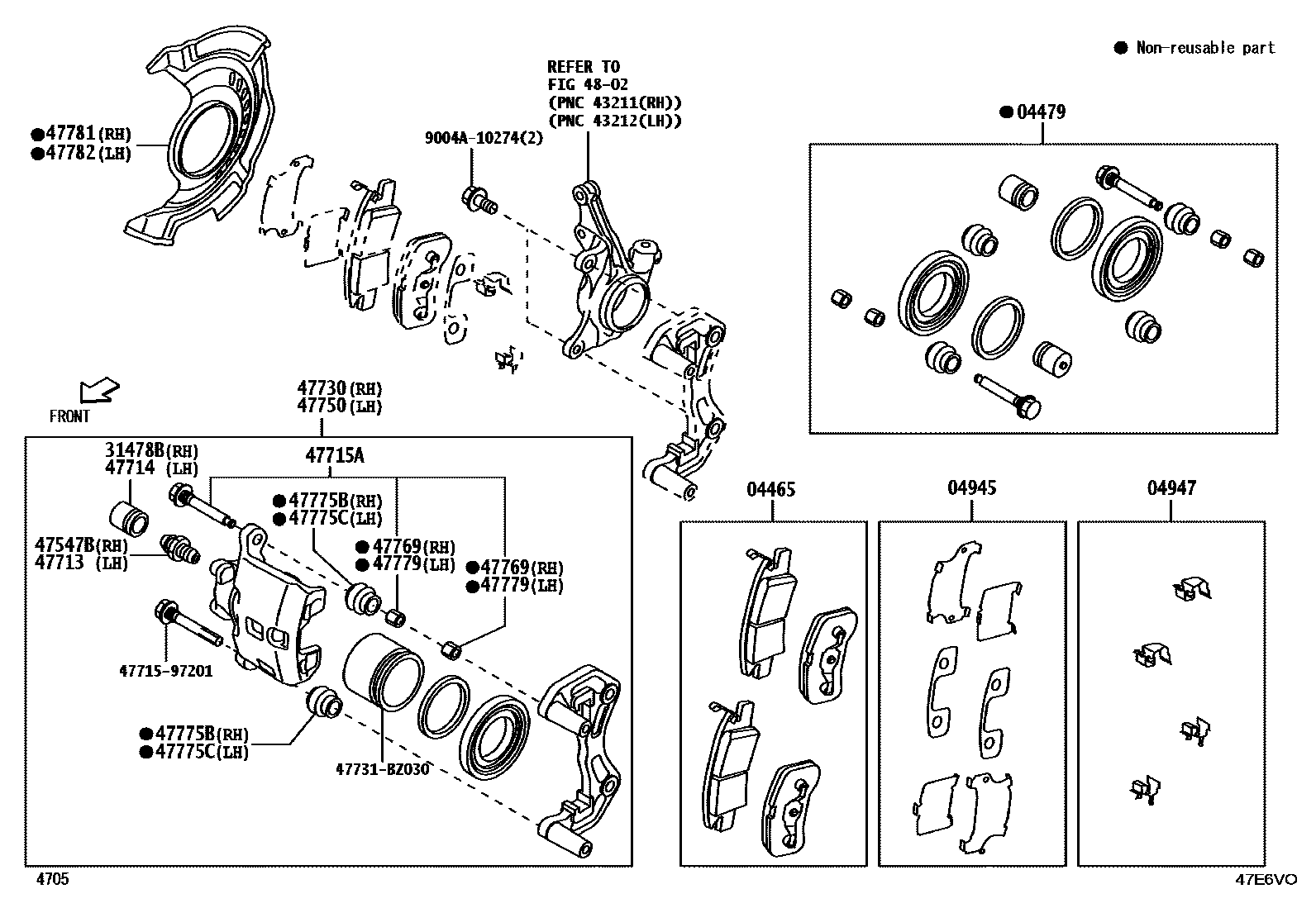 4705 — FRONT DISC BRAKE CALIPER & DUST COVER