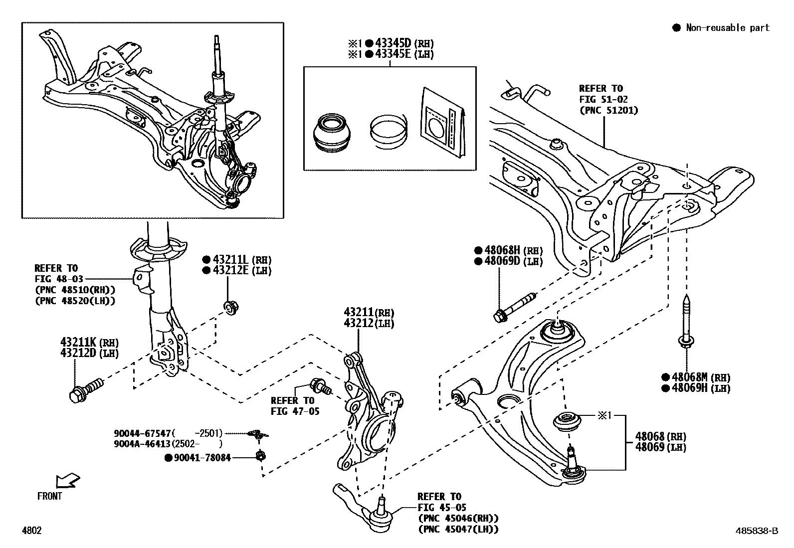 4802 — FRONT AXLE ARM & STEERING KNUCKLE