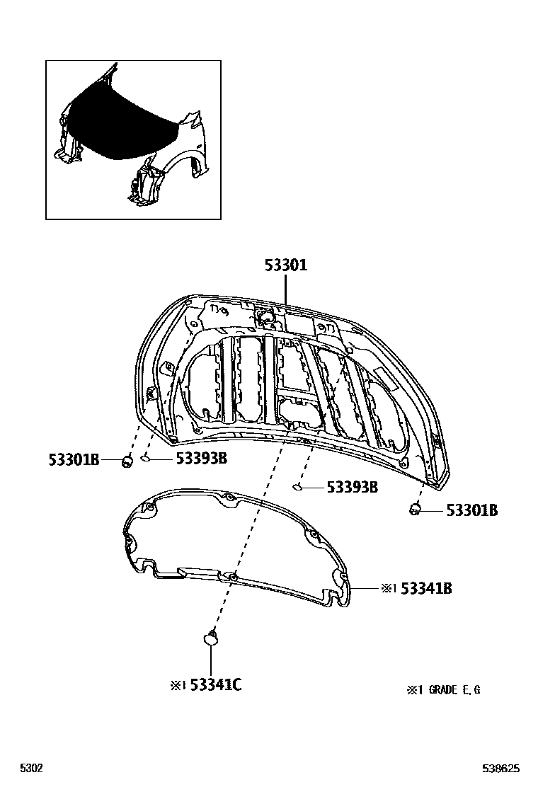 5302 — HOOD & FRONT FENDER