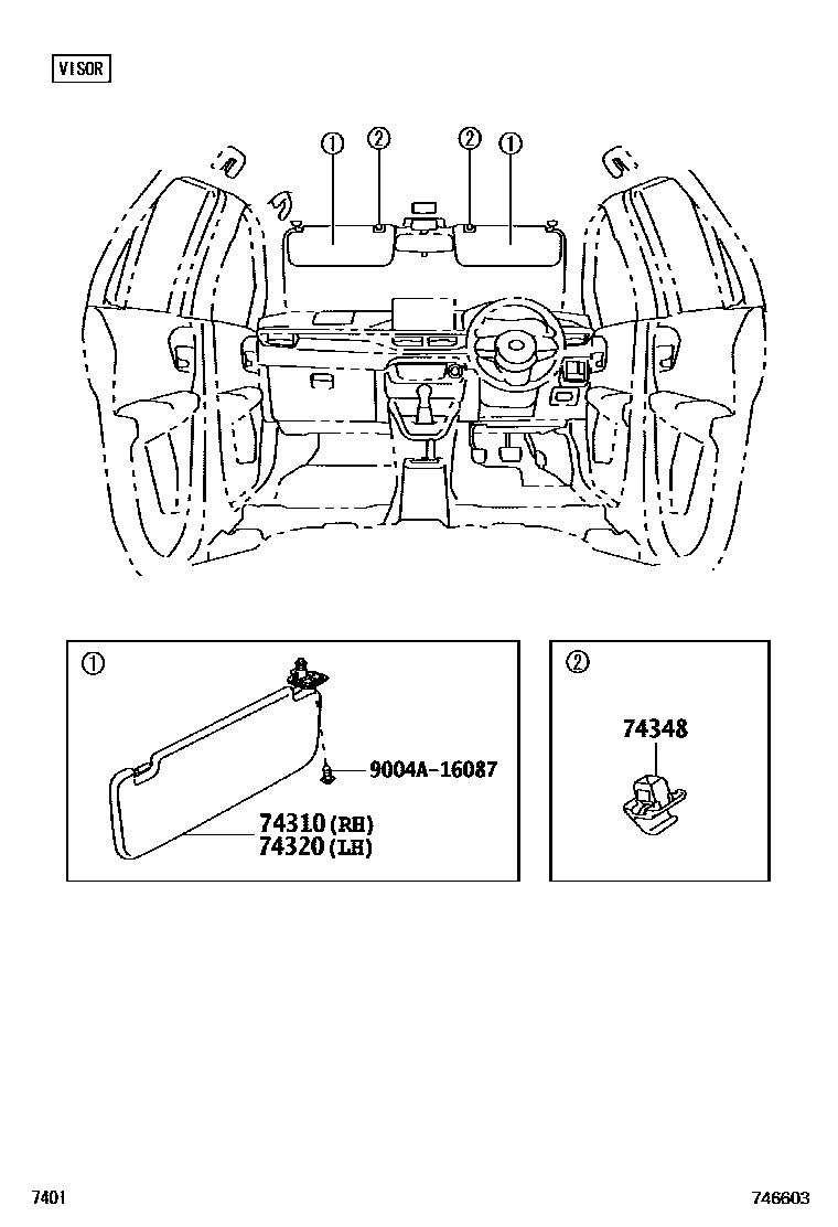 7401 — ARMREST & VISOR