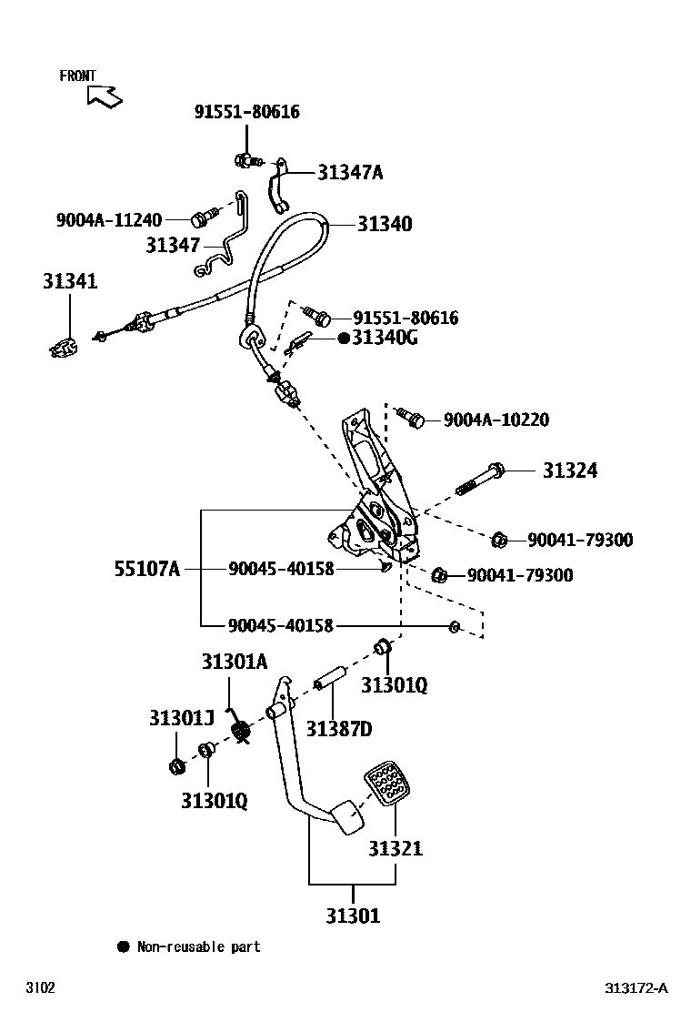 3102 — CLUTCH PEDAL & FLEXIBLE HOSE