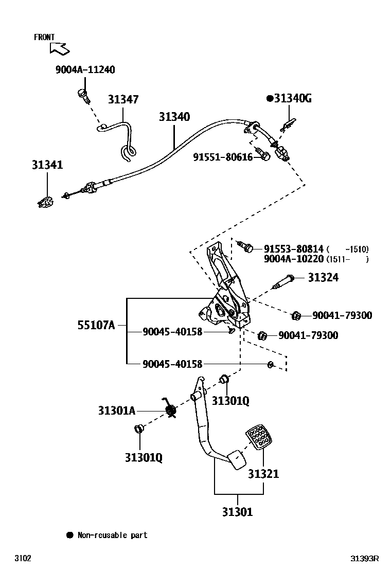 3102 — CLUTCH PEDAL & FLEXIBLE HOSE