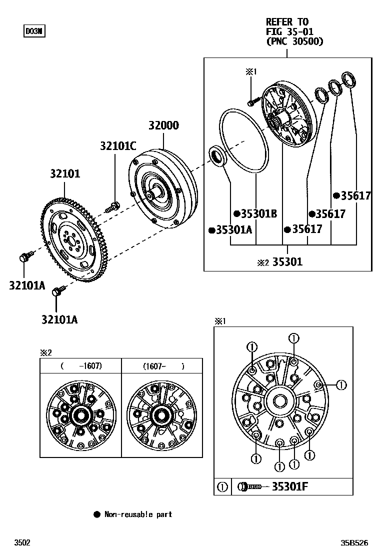 3502 — TORQUE CONVERTER, FRONT OIL PUMP & CHAIN (ATM)