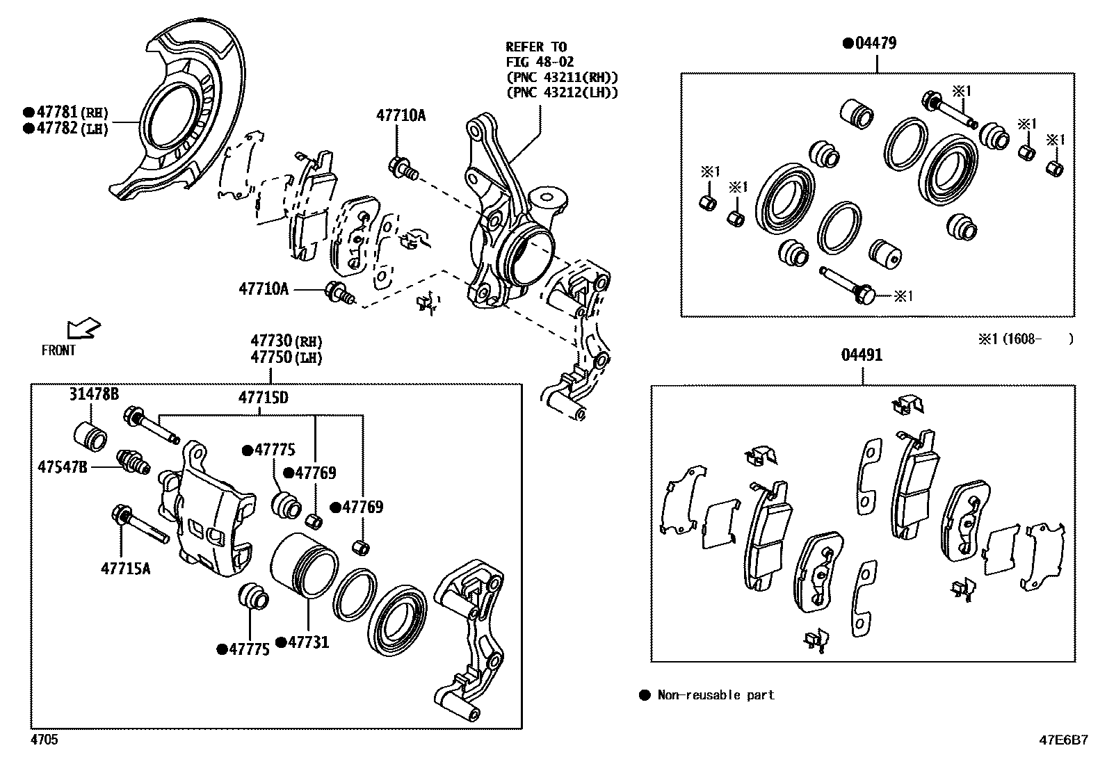 4705 — FRONT DISC BRAKE CALIPER & DUST COVER