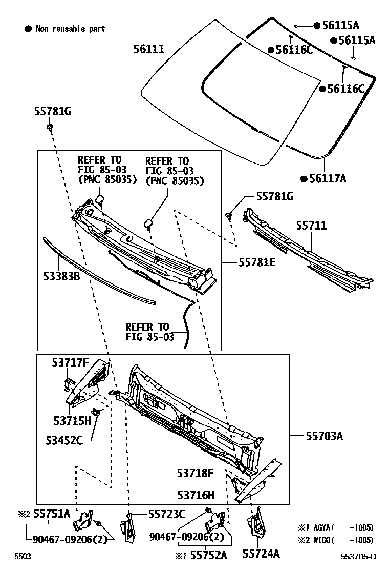 5503 — COWL PANEL & WINDSHIELD GLASS