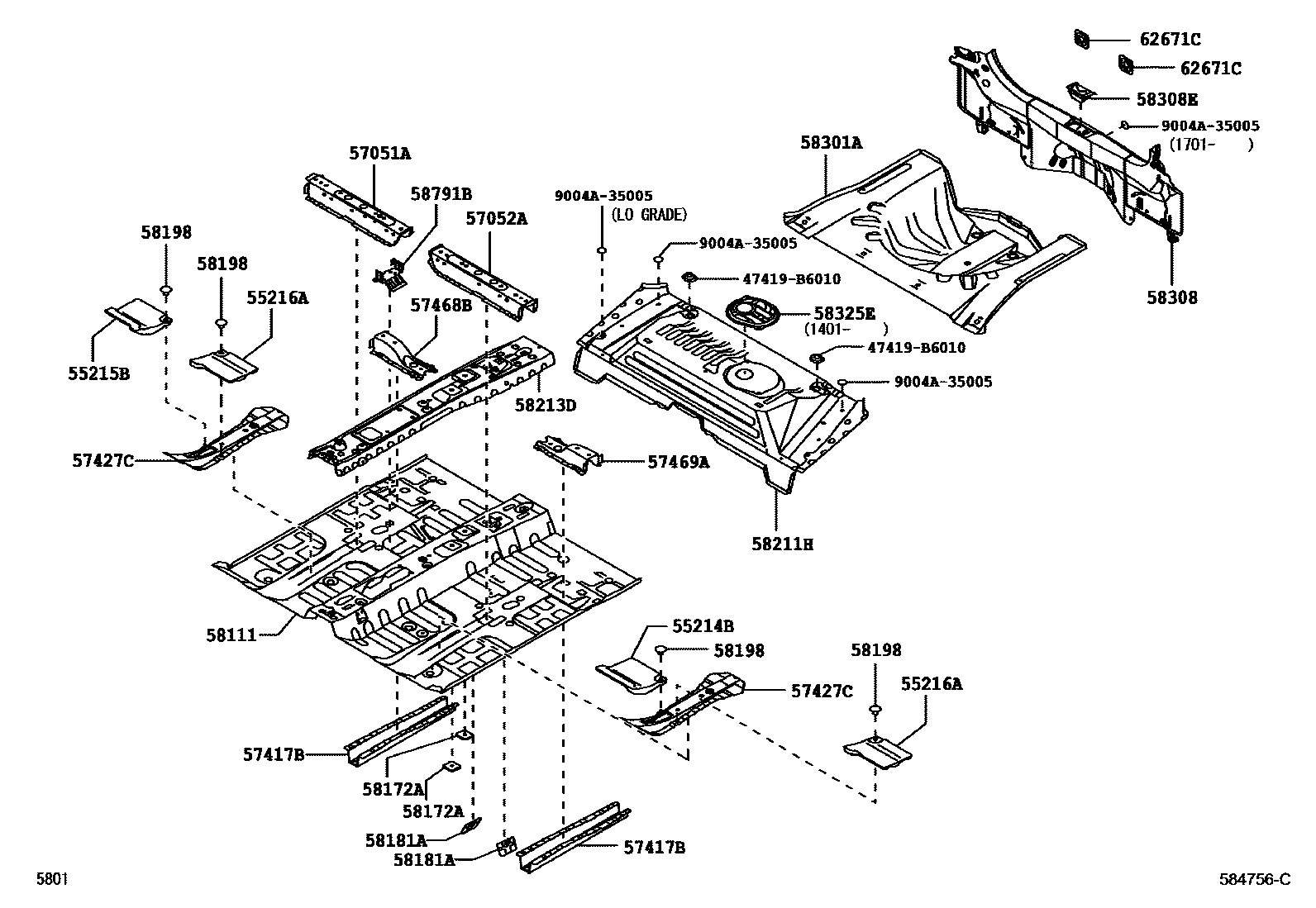 5801 — FLOOR PAN & LOWER BACK PANEL
