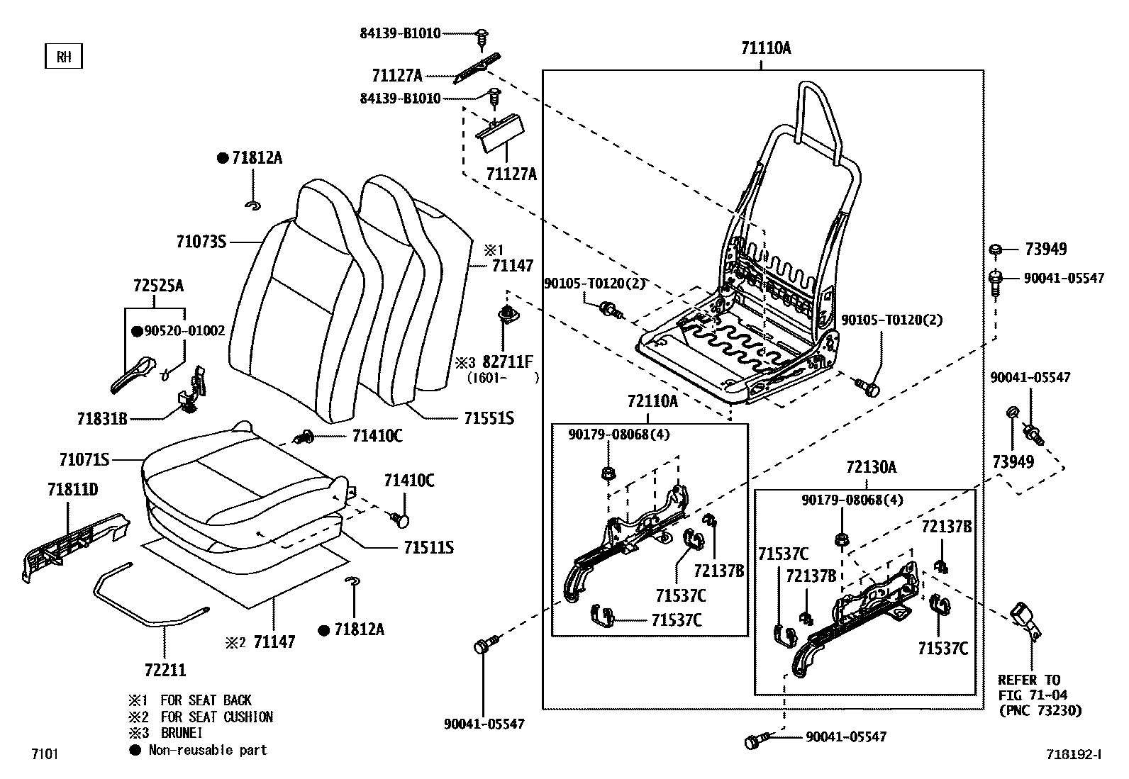 7101 — FRONT SEAT & SEAT TRACK