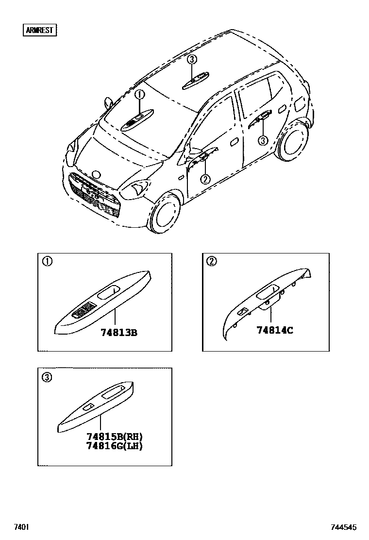 7401 — ARMREST & VISOR