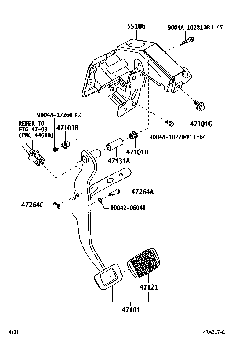 4701 — BRAKE PEDAL & BRACKET