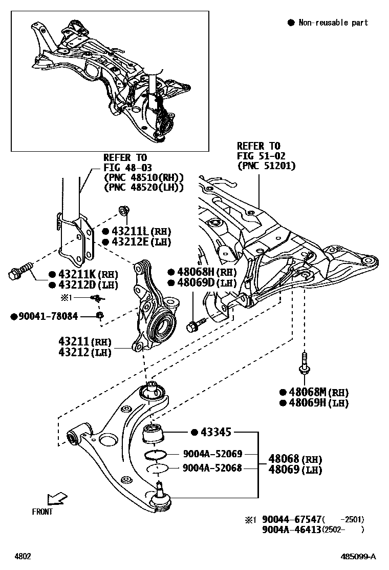 4802 — FRONT AXLE ARM & STEERING KNUCKLE