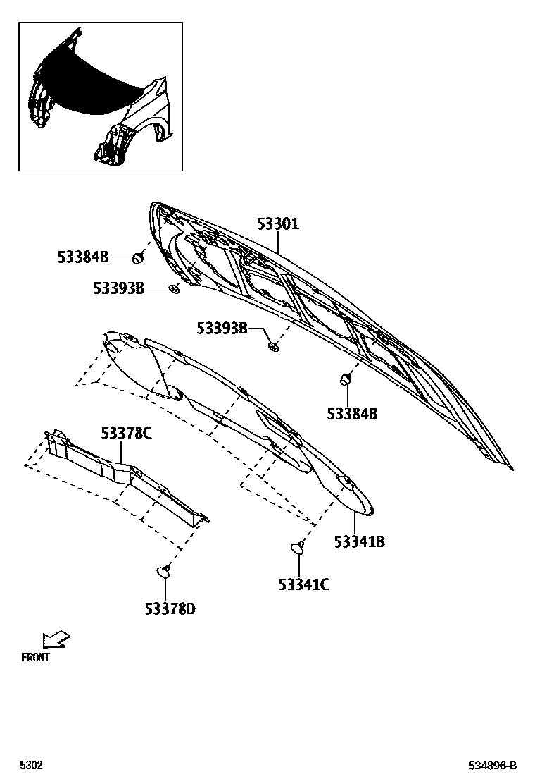 5302 — HOOD & FRONT FENDER