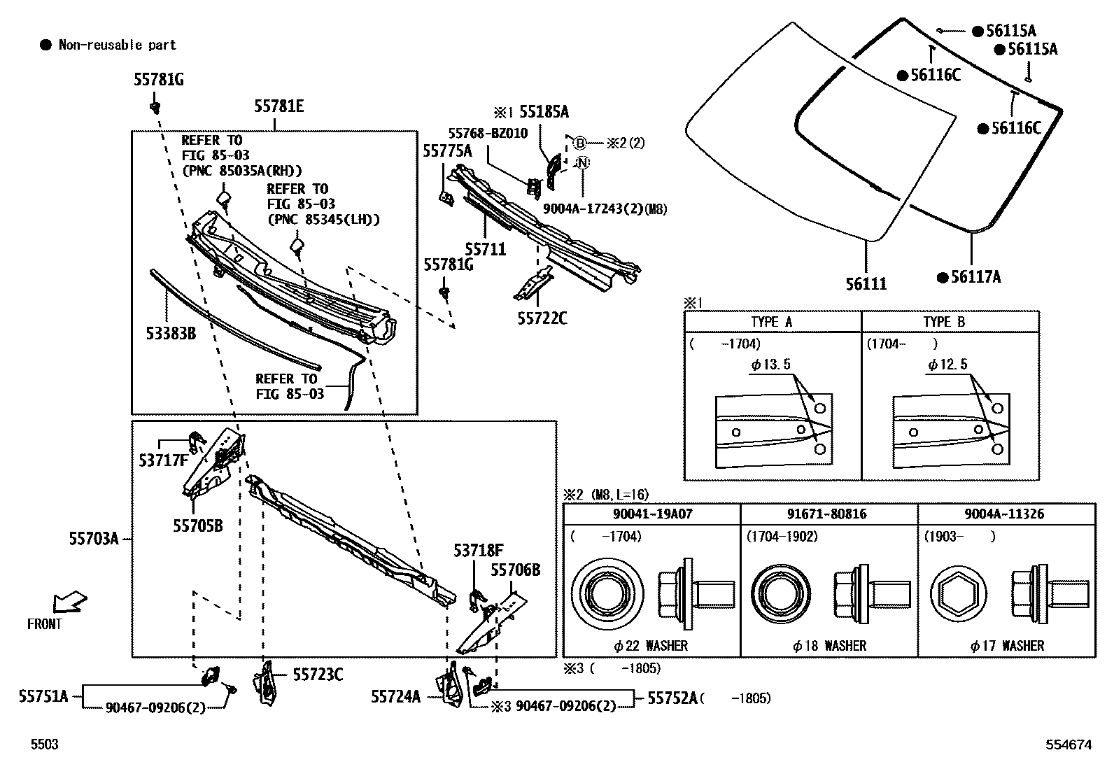 5503 — COWL PANEL & WINDSHIELD GLASS