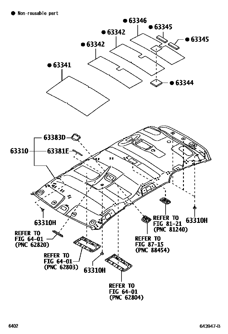 6402 — ROOF HEADLINING & SILENCER PAD