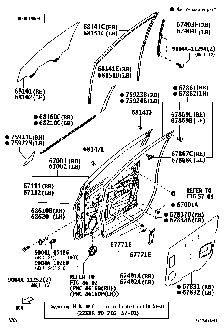 6701 — FRONT DOOR PANEL & GLASS