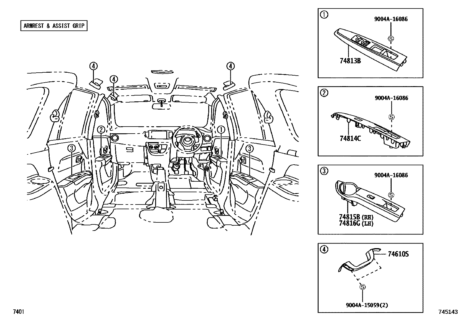 7401 — ARMREST & VISOR