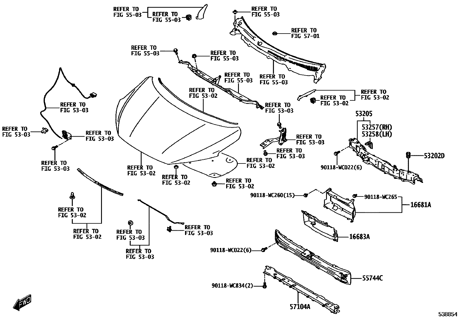 5304 — FRONT FENDER APRON & DASH PANEL