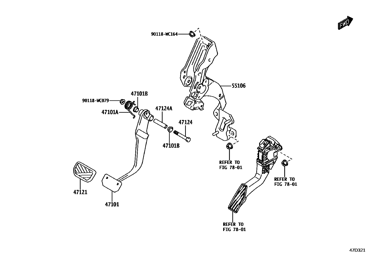 4701 — BRAKE PEDAL & BRACKET
