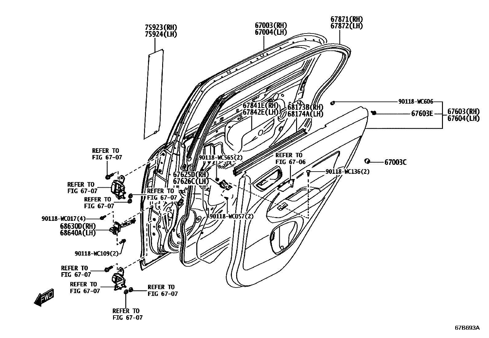 6705 — REAR DOOR PANEL & GLASS