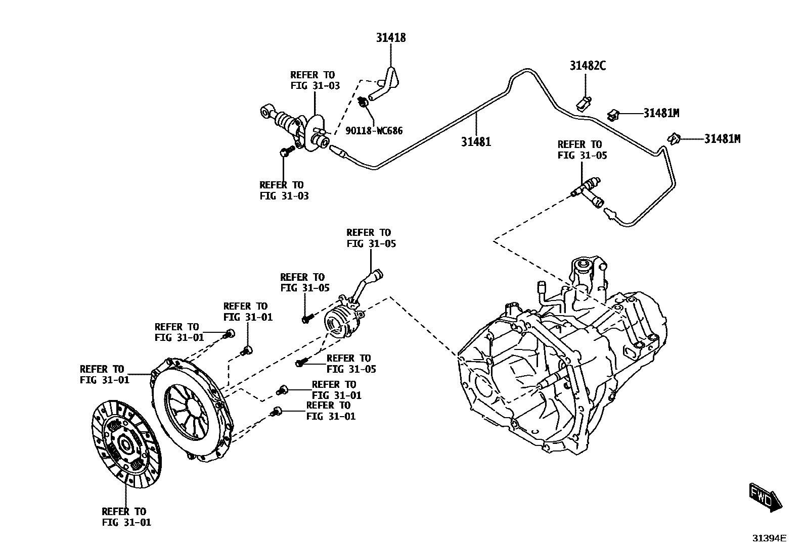 3102 — CLUTCH PEDAL & FLEXIBLE HOSE