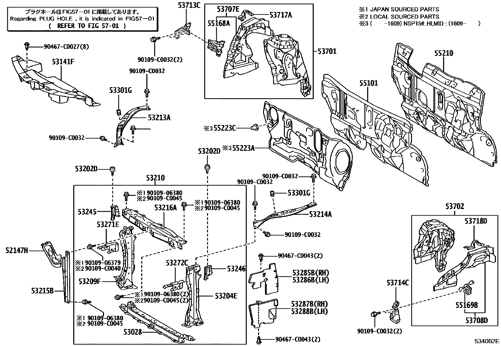 5304 — FRONT FENDER APRON & DASH PANEL