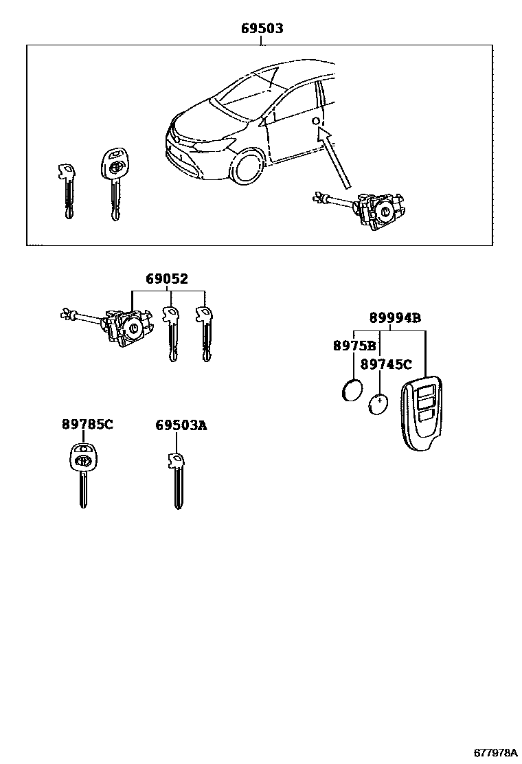 6712 — LOCK CYLINDER SET