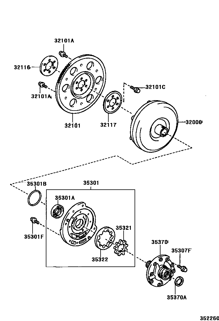 3502 — TORQUE CONVERTER, FRONT OIL PUMP & CHAIN (ATM)