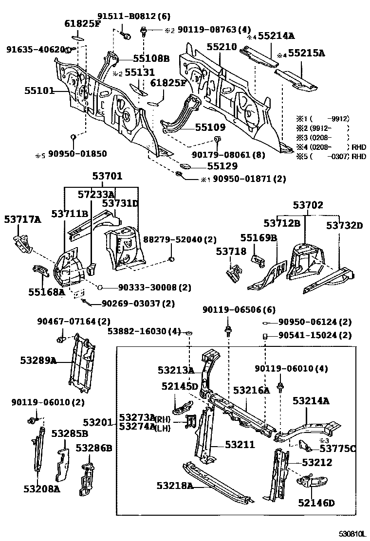 5304 — FRONT FENDER APRON & DASH PANEL