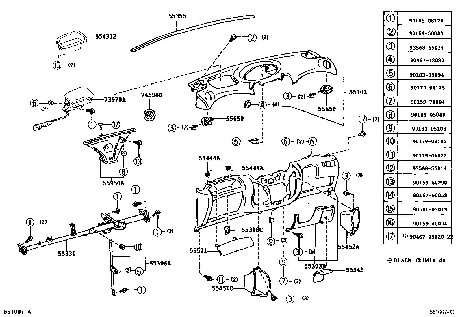 5501 — INSTRUMENT PANEL & GLOVE COMPARTMENT
