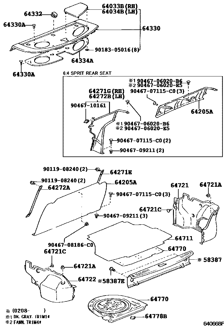 6403 — PACKAGE TRAY PANEL & LUGGAGE COMPARTMENT MAT