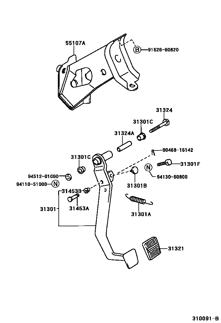 3102 — CLUTCH PEDAL & FLEXIBLE HOSE