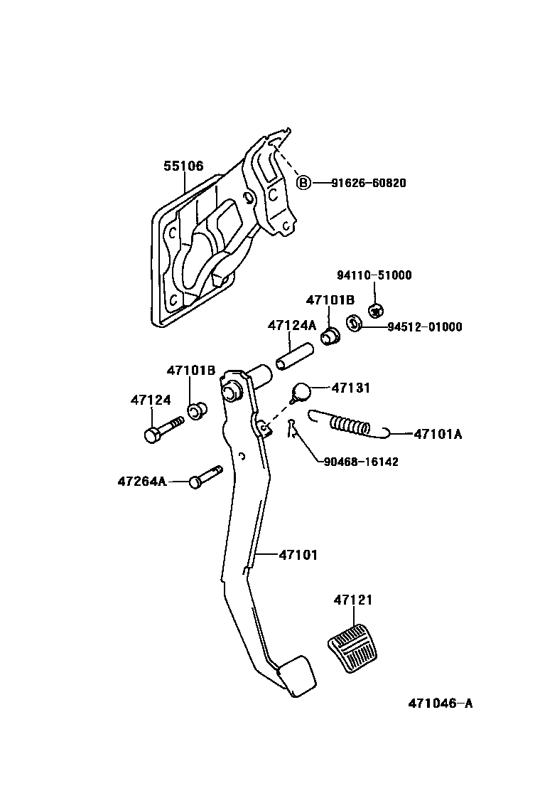 4701 — BRAKE PEDAL & BRACKET