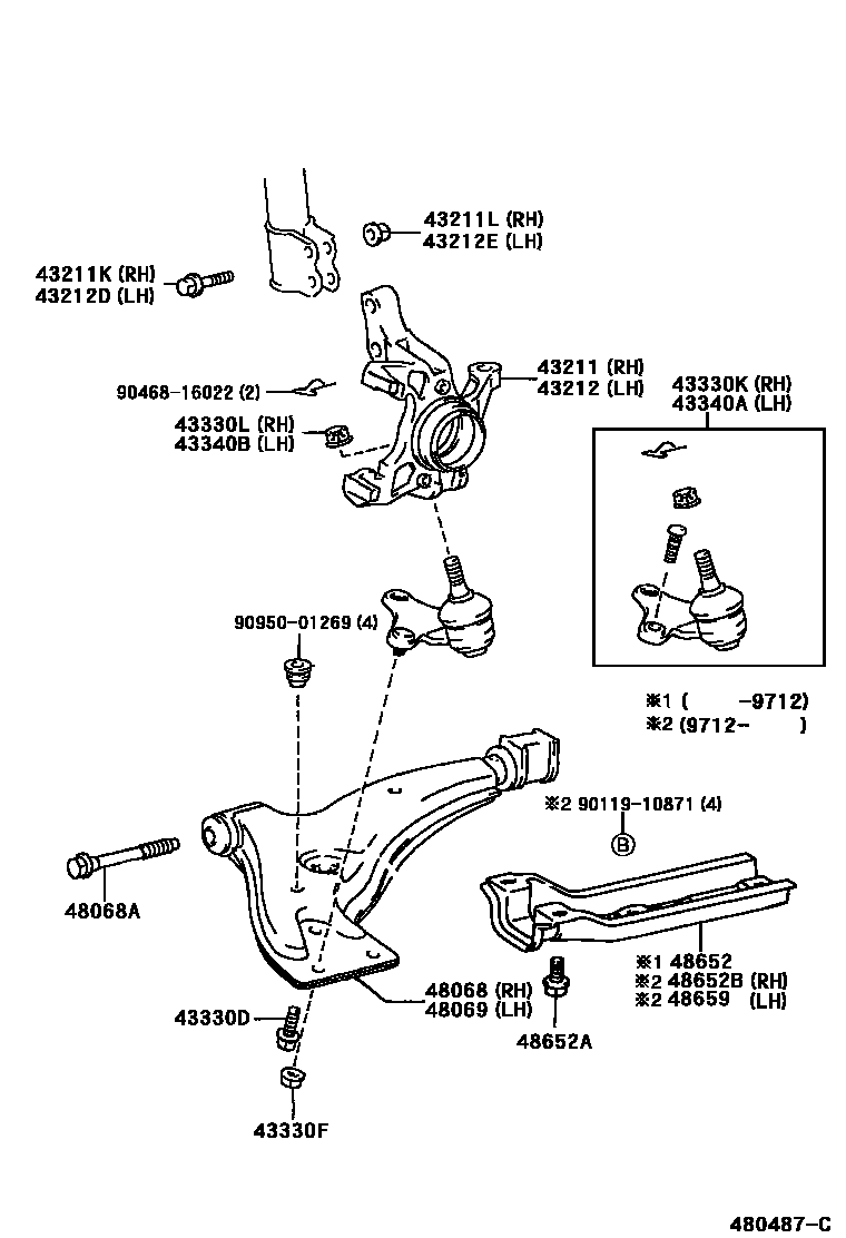4802 — FRONT AXLE ARM & STEERING KNUCKLE