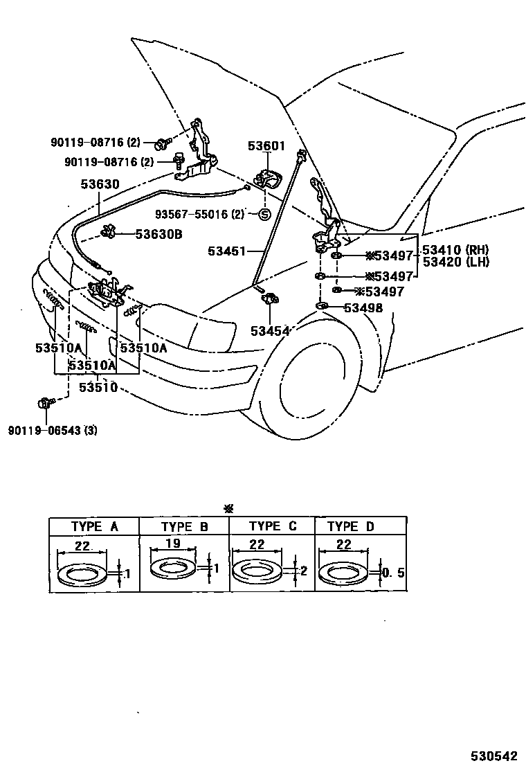 5303 — HOOD LOCK & HINGE