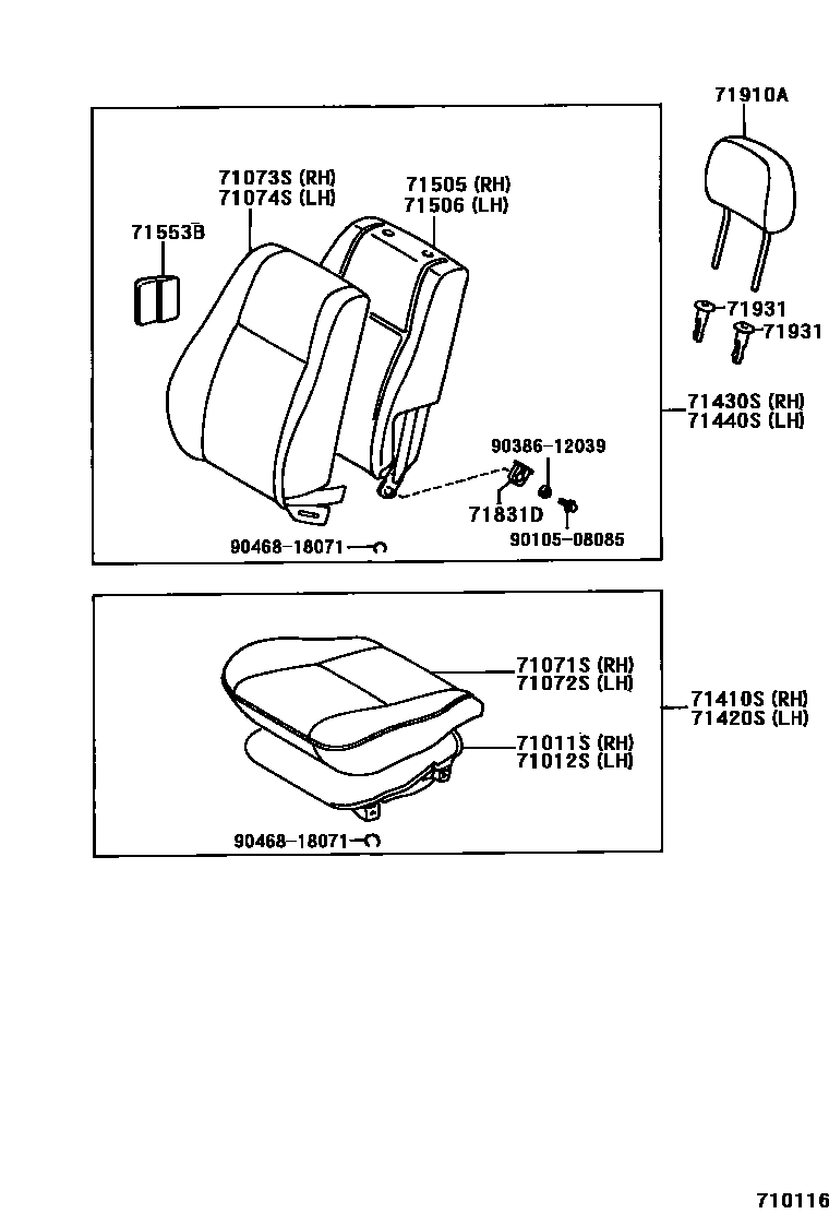 7101 — FRONT SEAT & SEAT TRACK