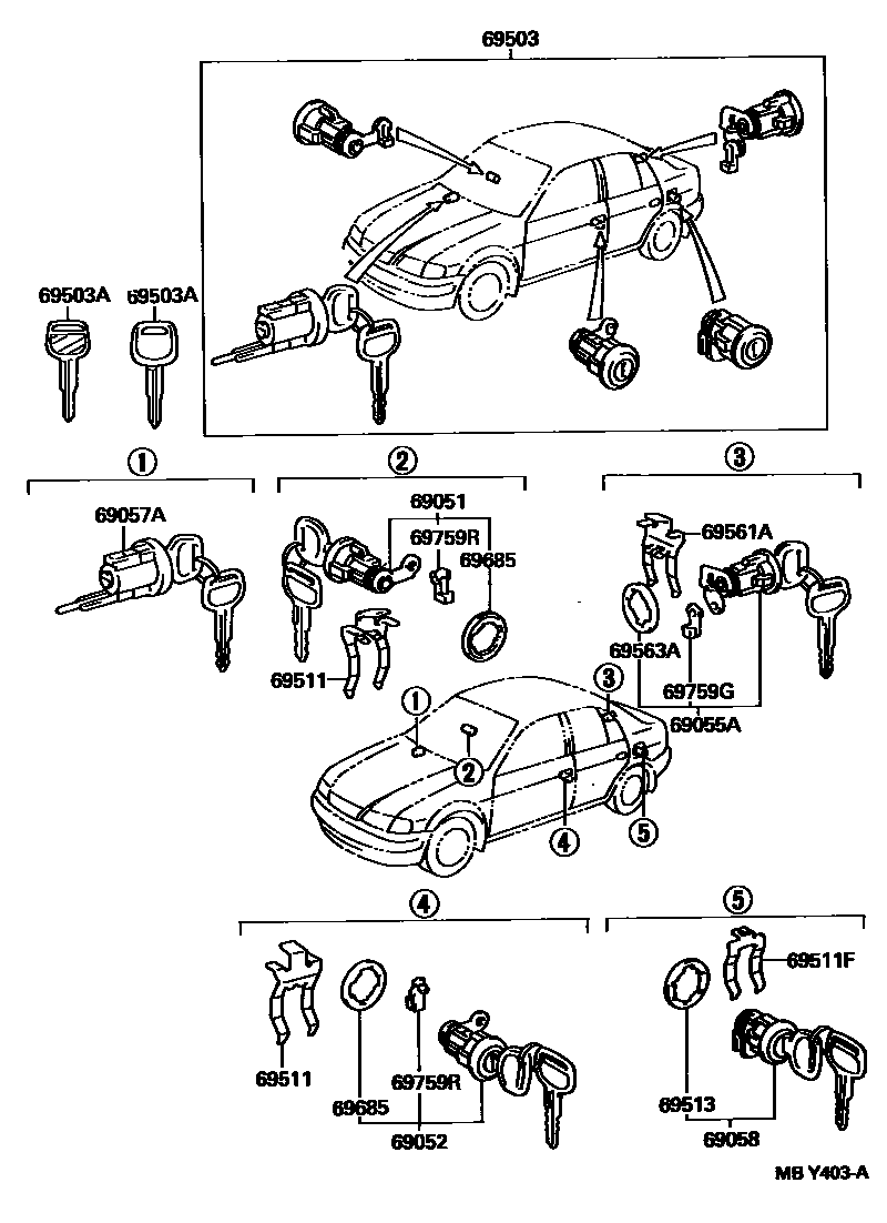 6712 — LOCK CYLINDER SET