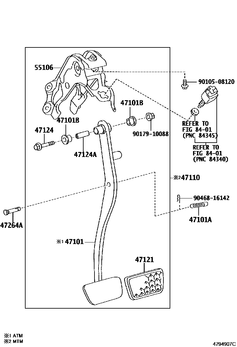 4701 — BRAKE PEDAL & BRACKET
