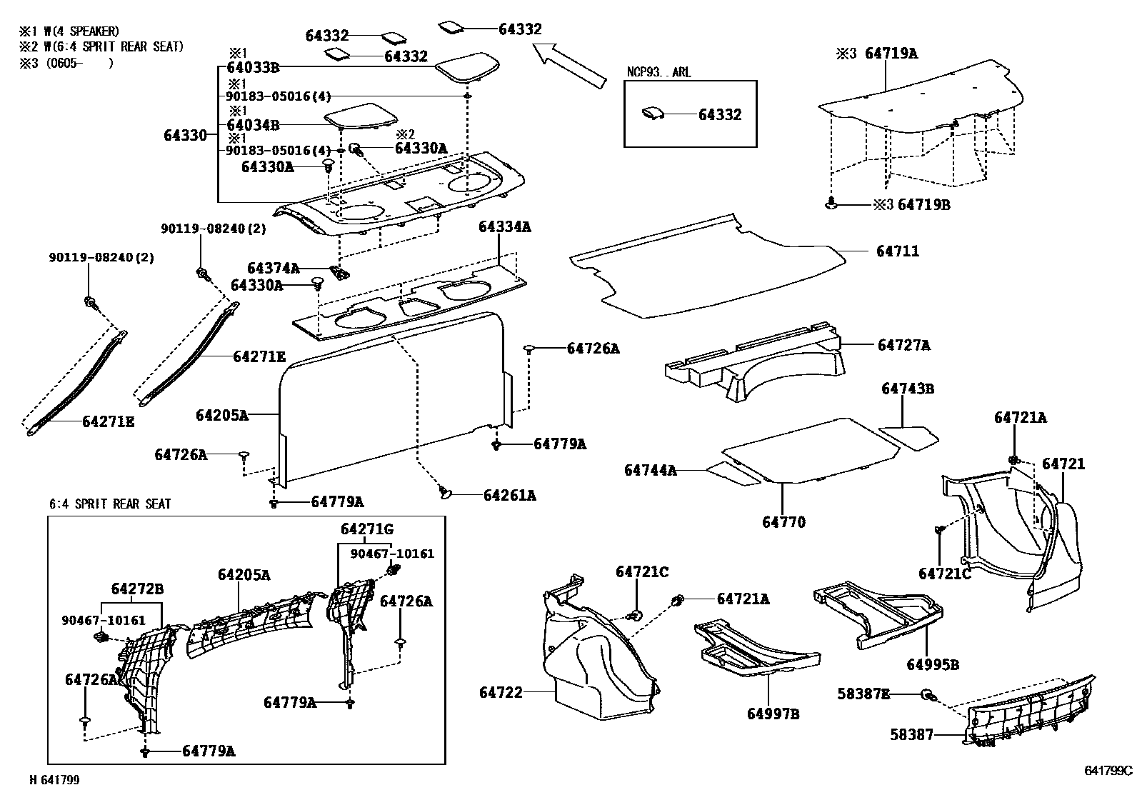 6403 — PACKAGE TRAY PANEL & LUGGAGE COMPARTMENT MAT