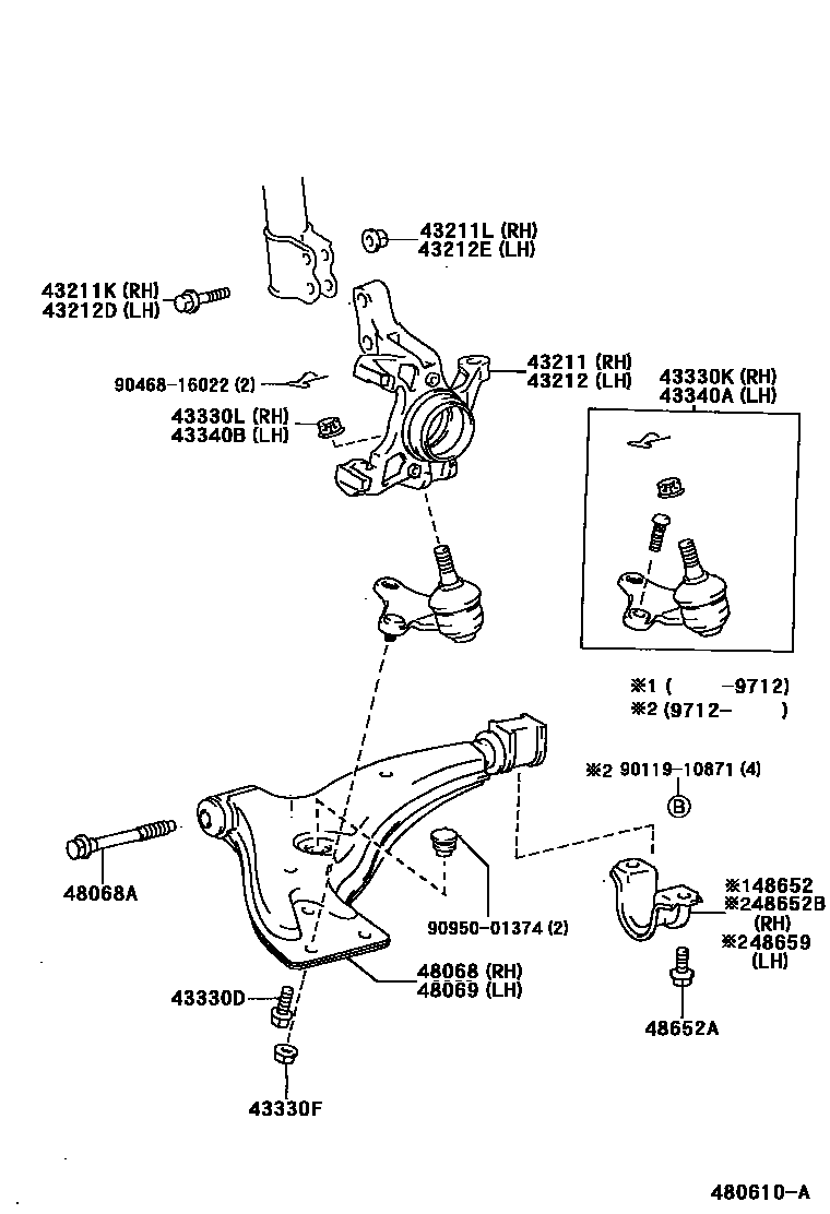 4802 — FRONT AXLE ARM & STEERING KNUCKLE