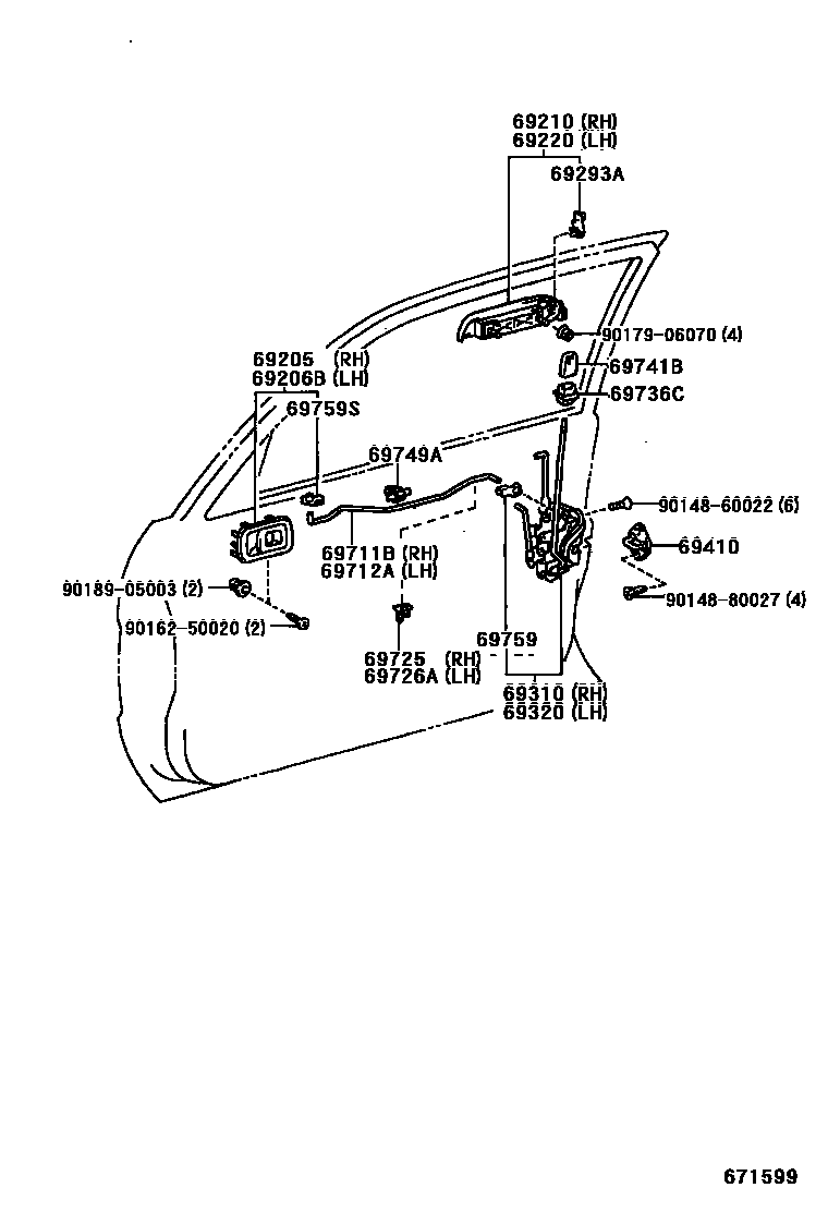 6703 — FRONT DOOR LOCK & HANDLE