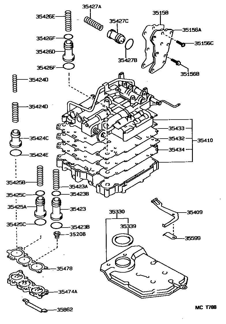 3512 — VALVE BODY & OIL STRAINER (ATM)