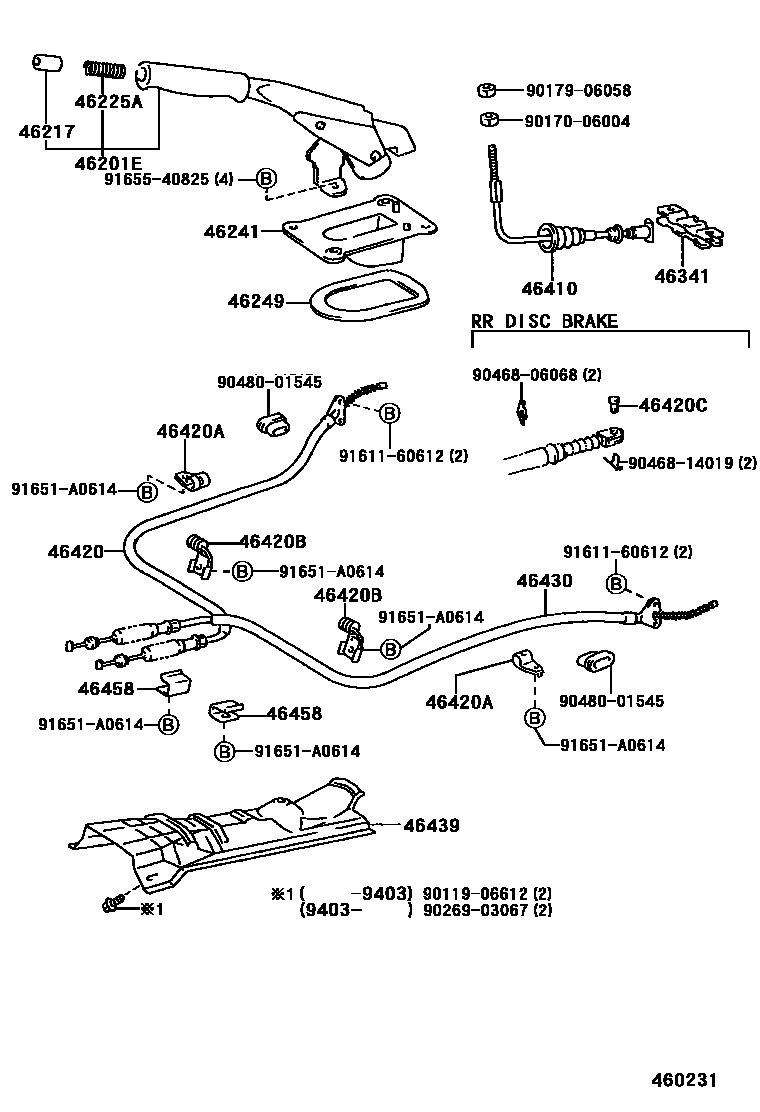 4601 — PARKING BRAKE & CABLE