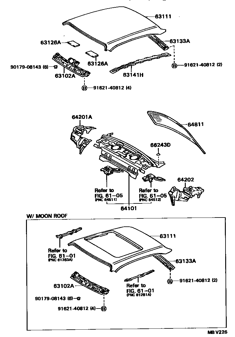 6104 — ROOF PANEL & BACK WINDOW GLASS