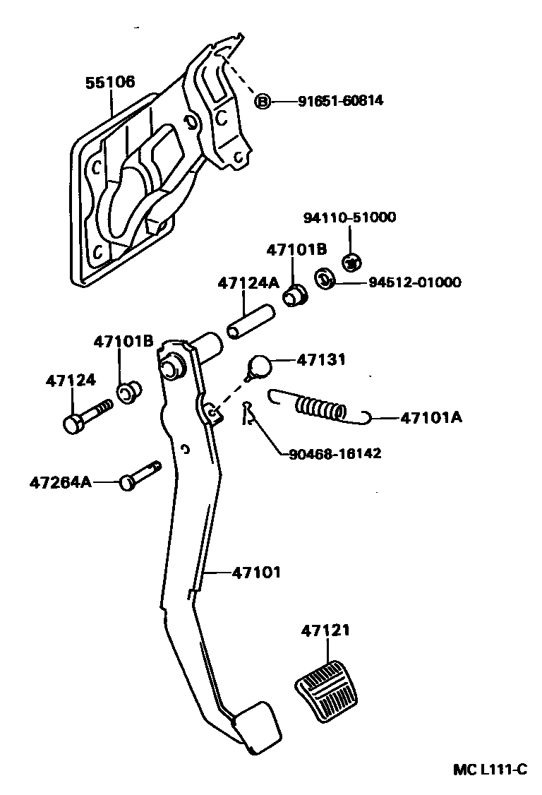4701 — BRAKE PEDAL & BRACKET